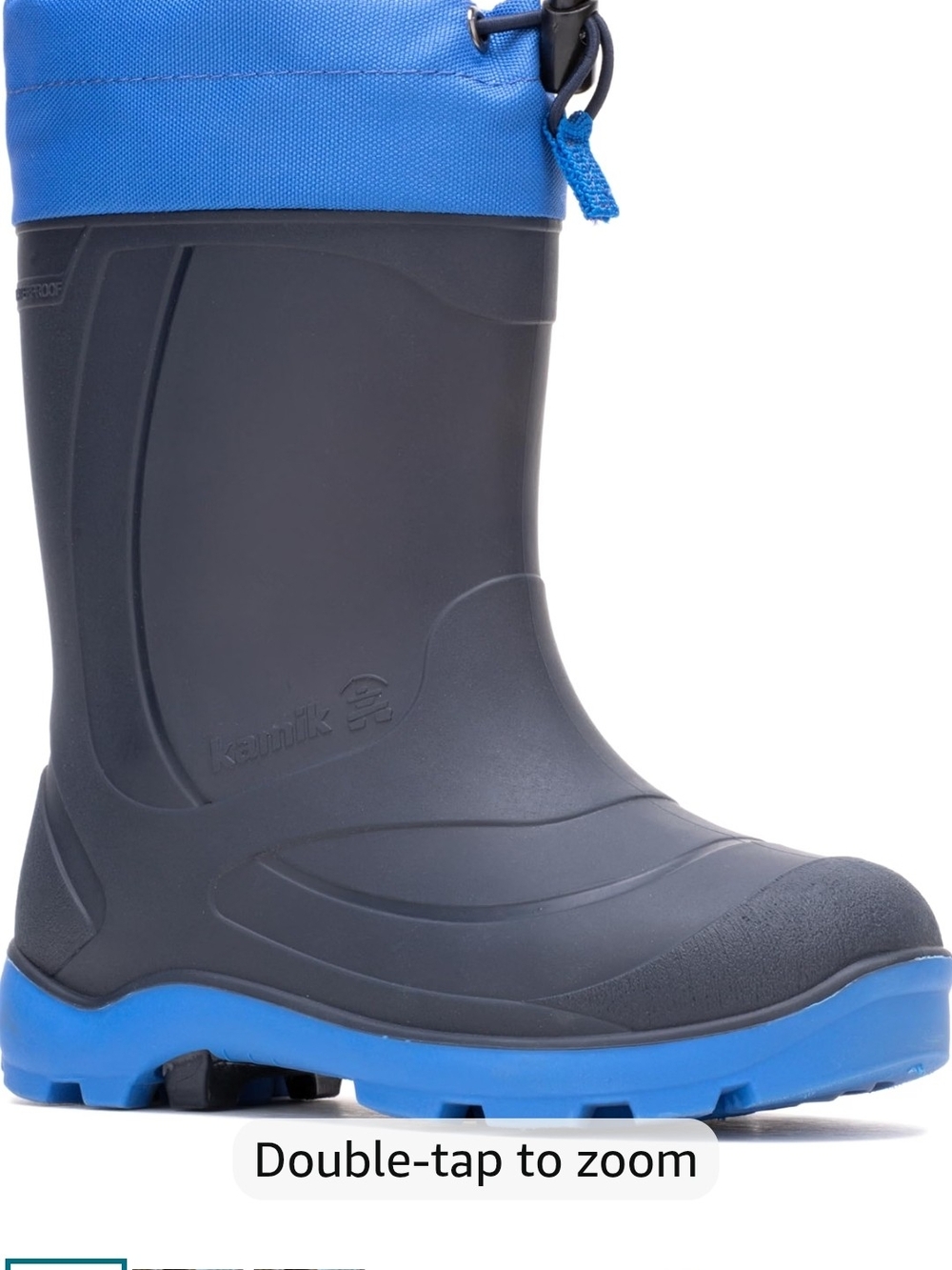 Kamik Kids Blue and Navy Rain/ Snow Boot Size 2 Youth
